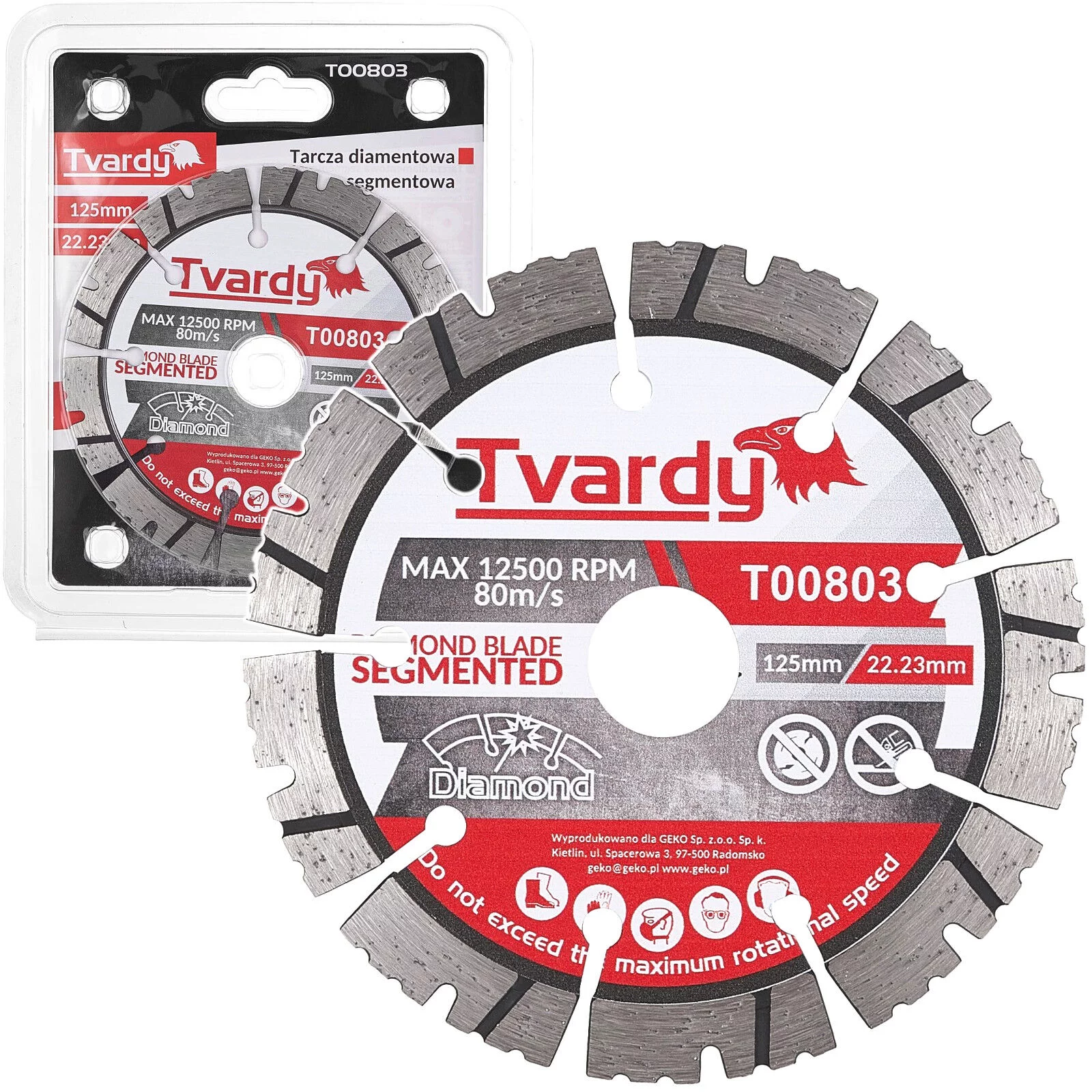 Tarcza diamentowa 125x22mm Segment TVARDY