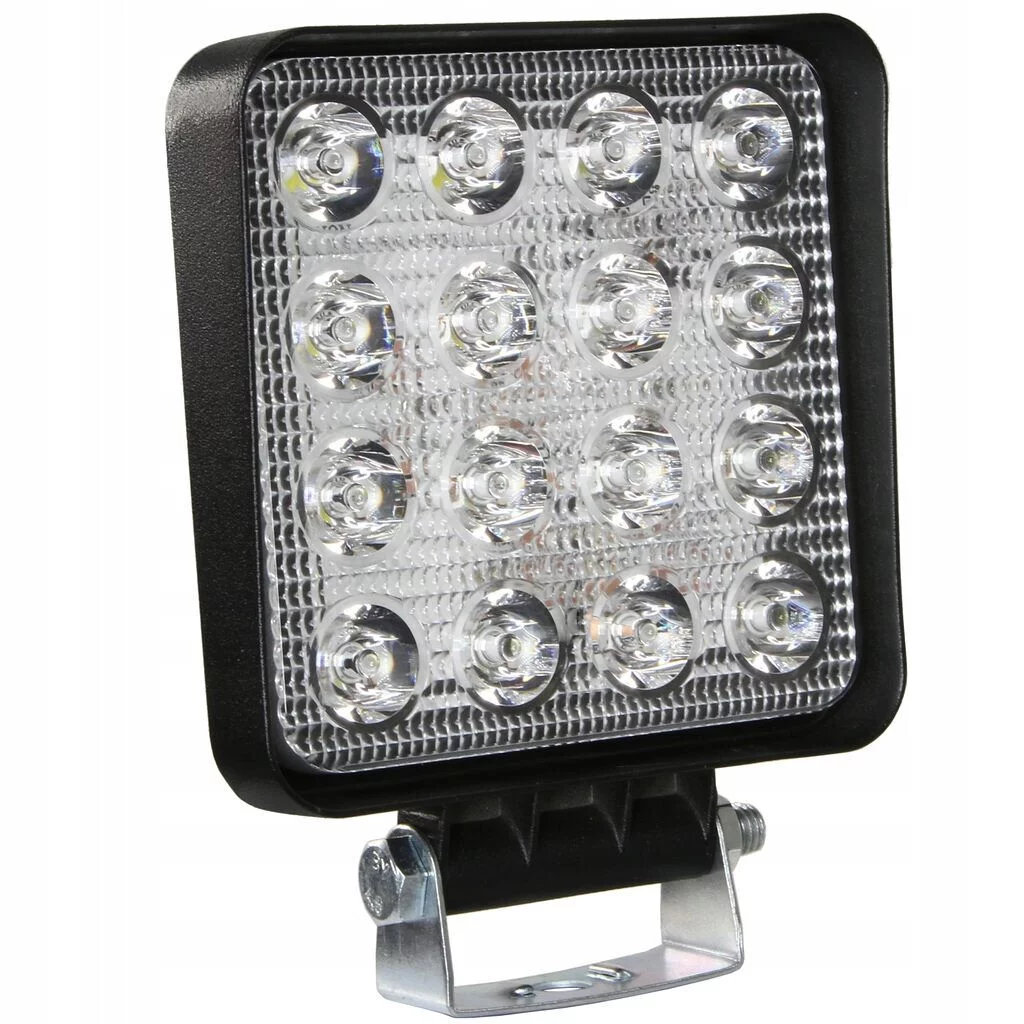 LAMPA ROBOCZA 16 SZTUK LED DIODY WODOODPORNA BARWA ZIMNA 110X110X35MM 9-36V