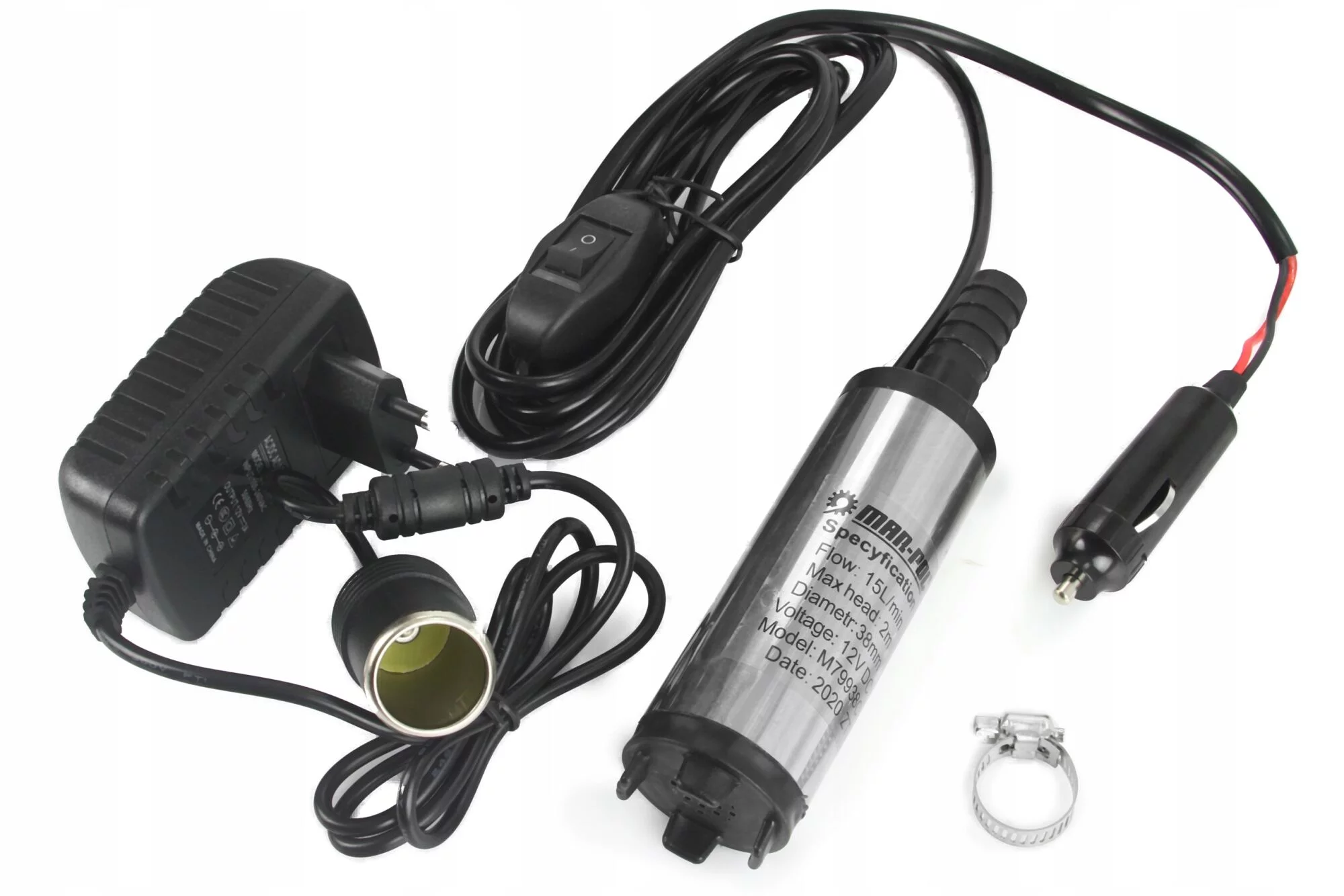 POMPA POMPKA DO SPUSZCZANIA PALIWA 12V ZAPALNICZKA