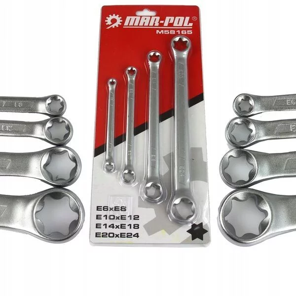 KLUCZE TORX OCZKOWE E6-E24 4SZT ZESTAW KLUCZY