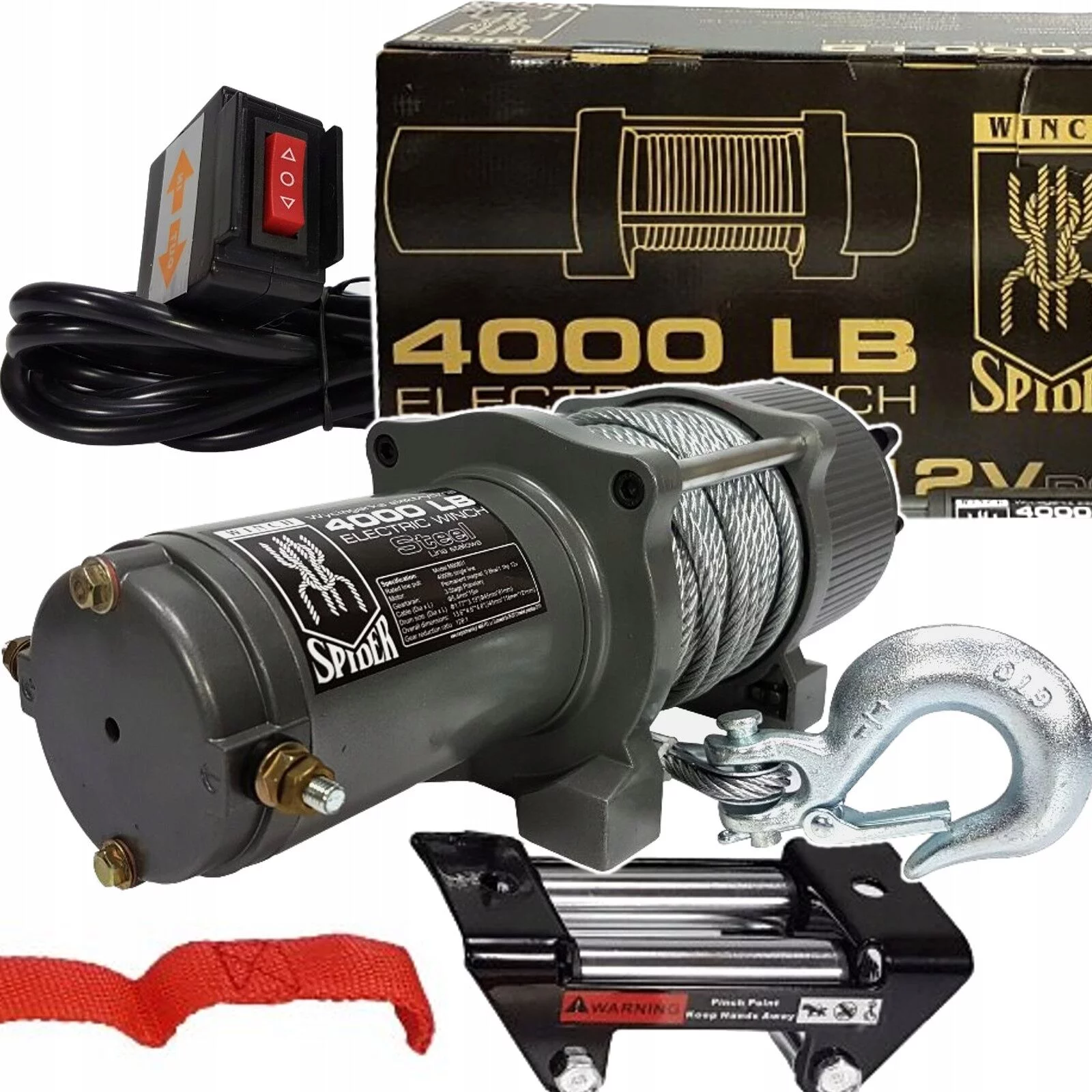 WYCIĄGARKA AKUMULATOROWA 4000lb Spider Winch /stal
