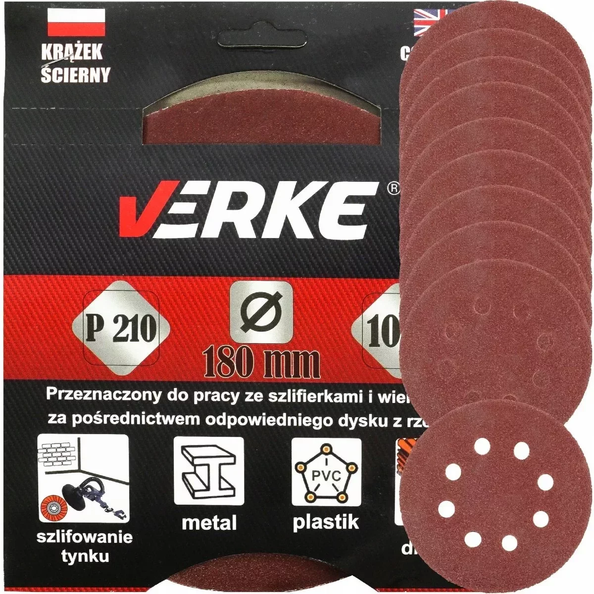PAPIER PEX NA RZEP 180MM P210 10szt