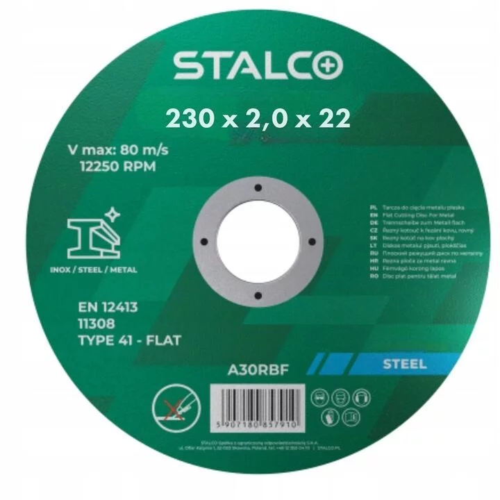 Tarcza do cięcia metalu płaska 230mmx2,0 STALCO...