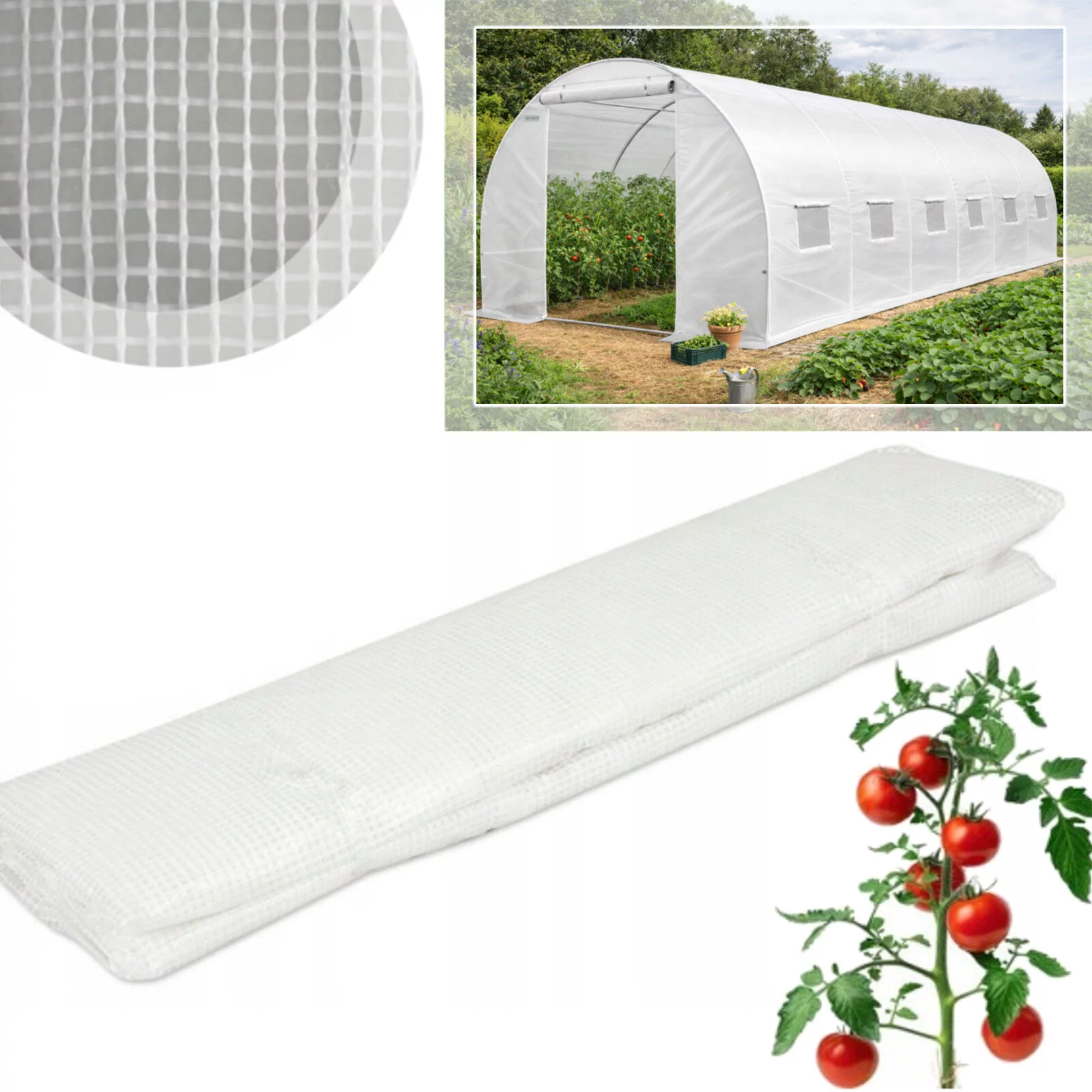 Folia tunelu 6x3x2m BIAŁA POKRYCIE
