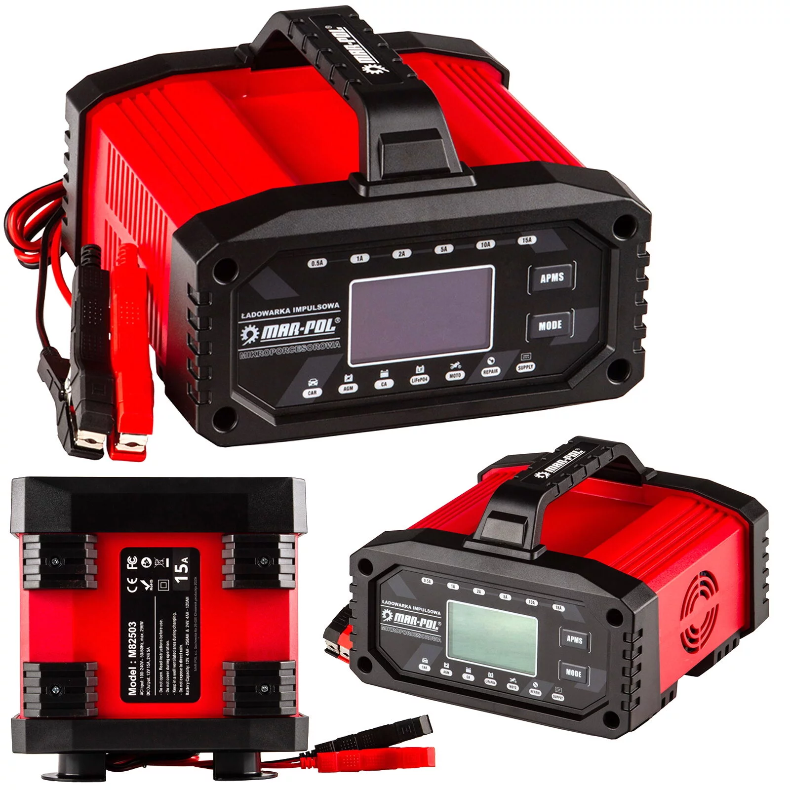 PROSTOWNIK ŁADOWARKA IMPULSOWA 15A 12/24V SMART 10w1 FUNKCJA NAPRAWY
