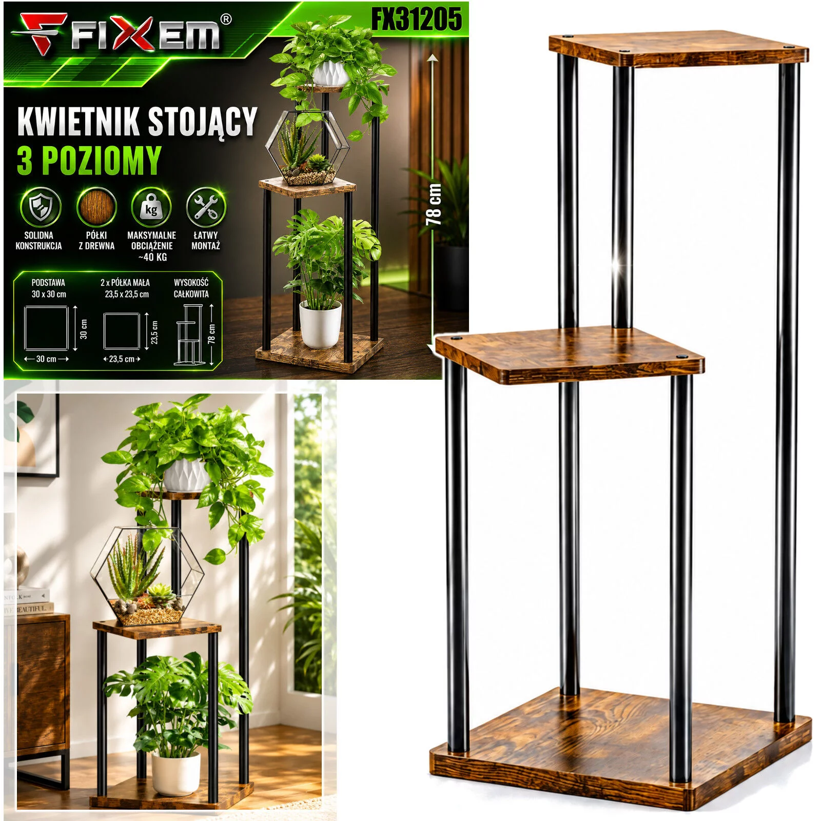 KWIETNIK STOJĄCY 3 POZIOMY