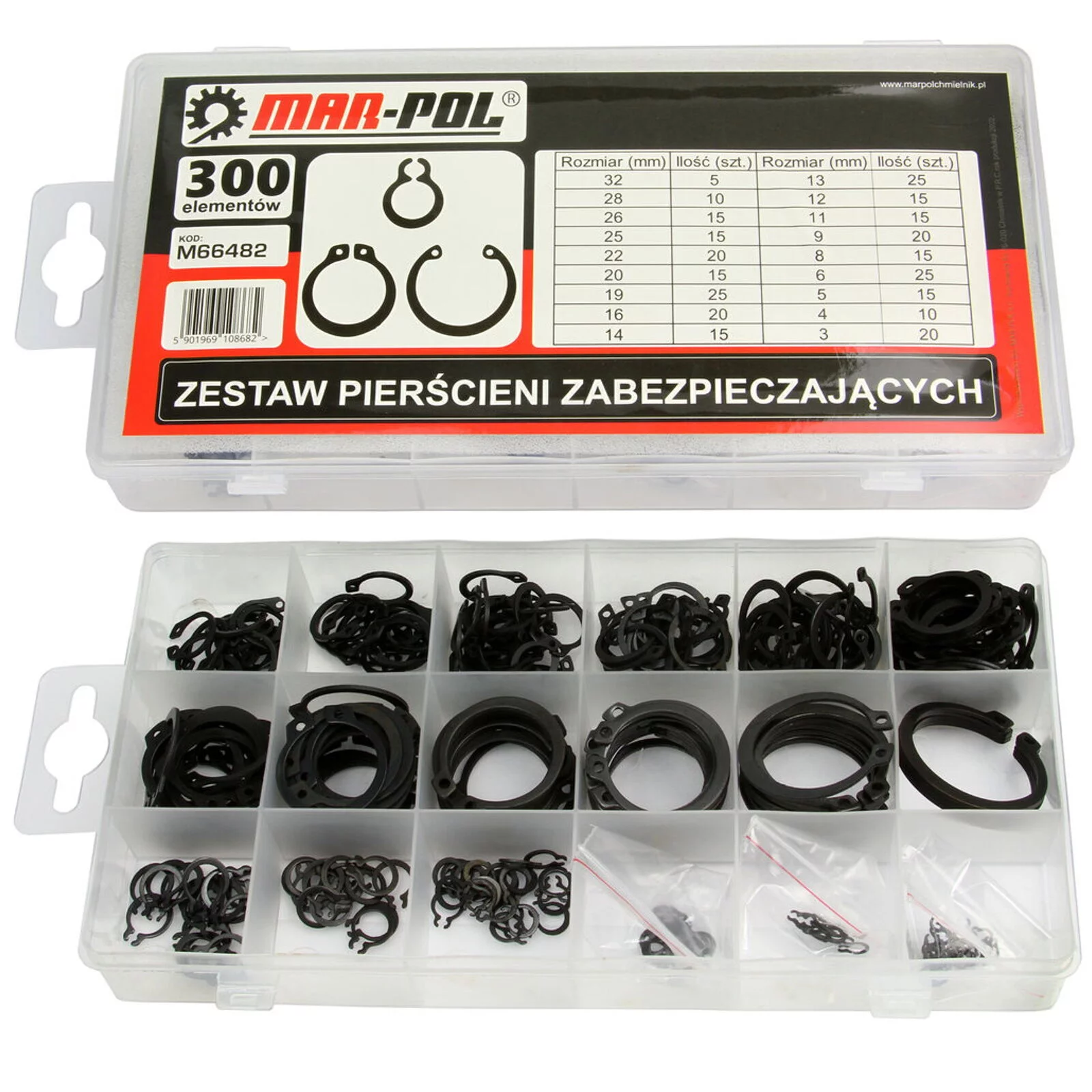 PIERŚCIENIE ZABEZPIECZAJĄCE ZESTAW 300SZT