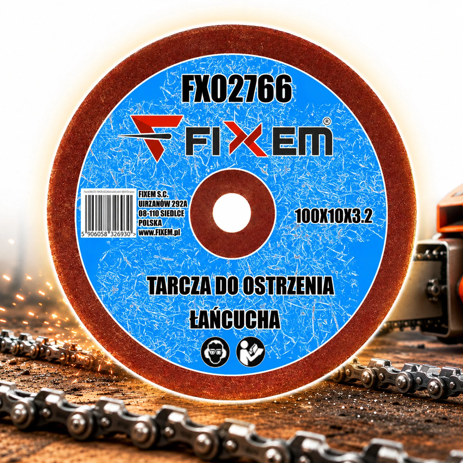 TARCZA OSTRZAŁKI ŁAŃCUCHA 100x10 brązowa