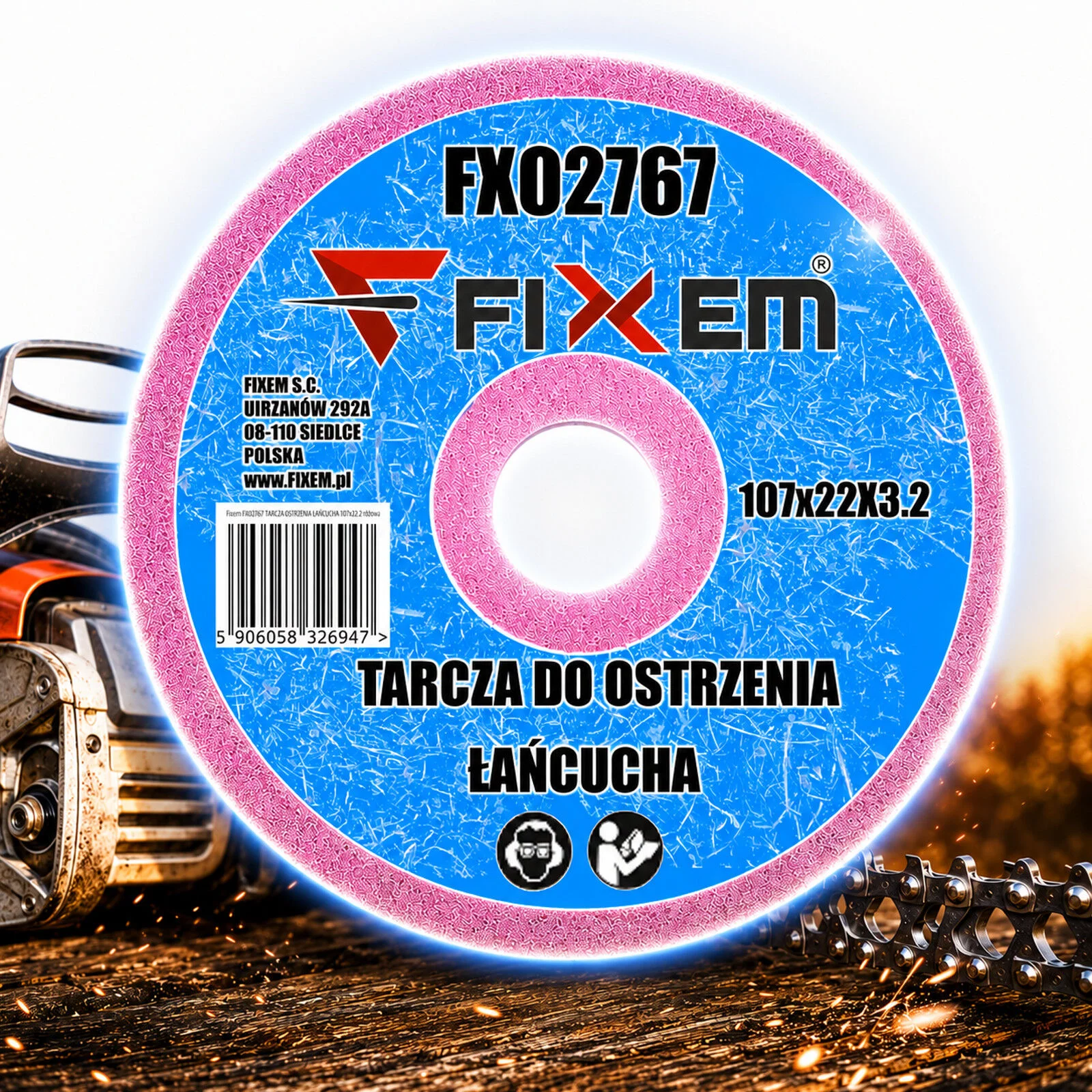 TARCZA OSTRZAŁKI ŁAŃCUCHA 107x22 różowa