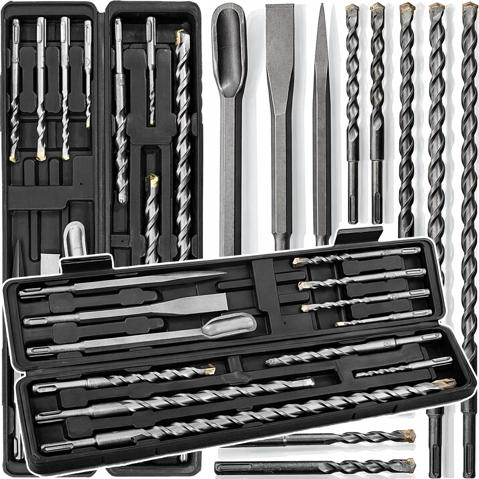 ZESTAW SDS+ 12SZT 9X WIERTŁA 3X DŁUTA