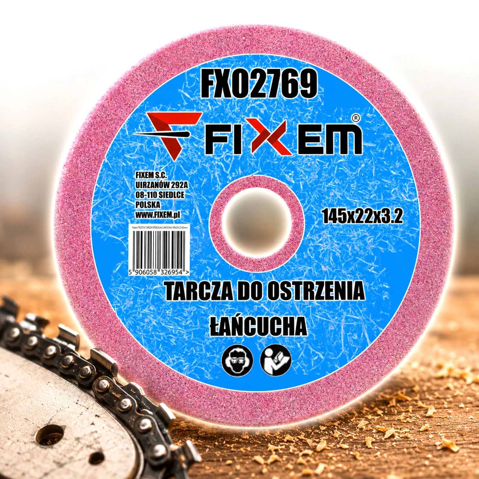 TARCZA OSTRZAŁKI ŁAŃCUCHA 145x22 różowa