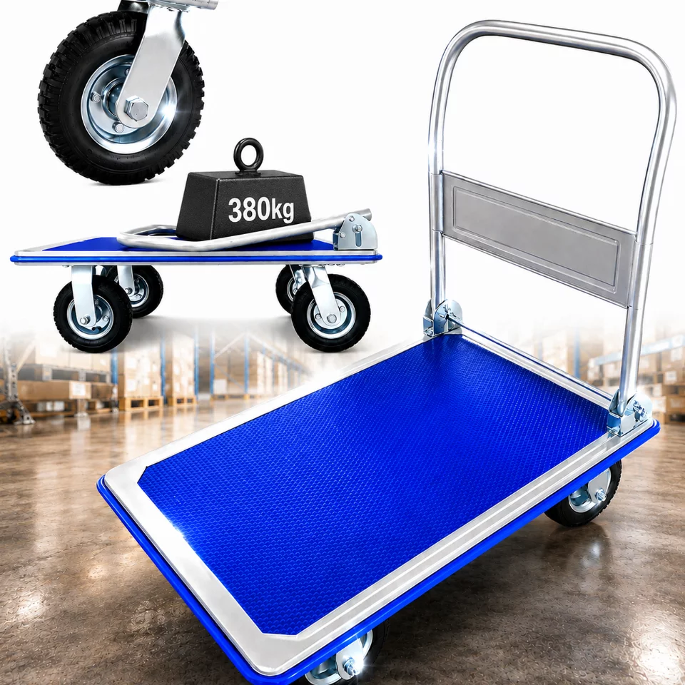 WÓZEK TRANSPORTOWY SKŁADANY PLATFORMA 380kg MAGAZYNOWY PLATFORMOWY KÓŁKA