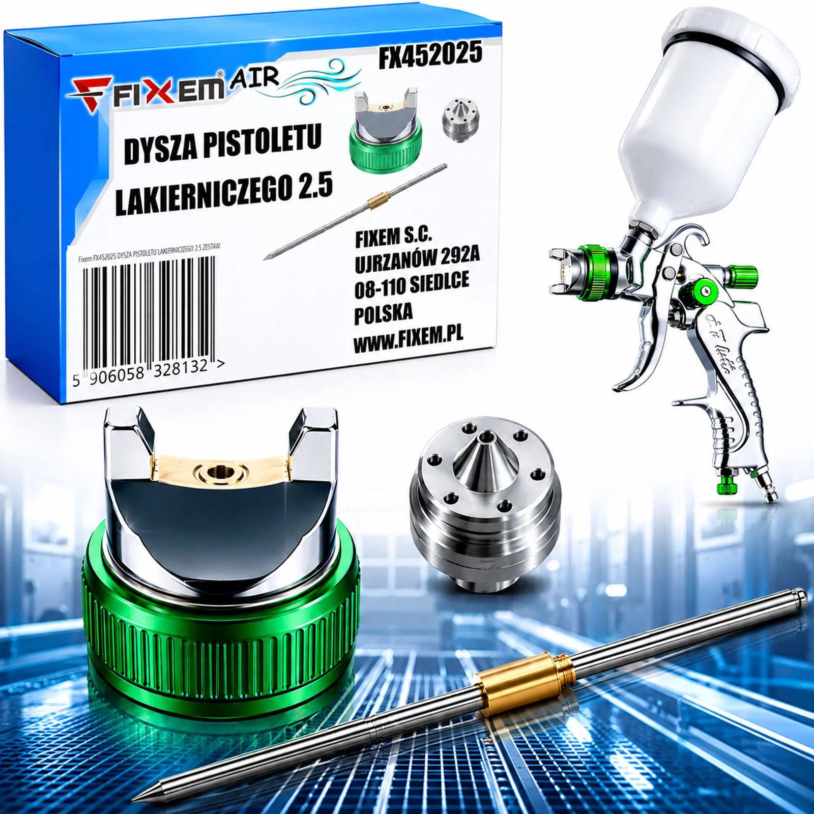 DYSZA PISTOLETU LAKIERNICZEGO 2.5 ZESTAW