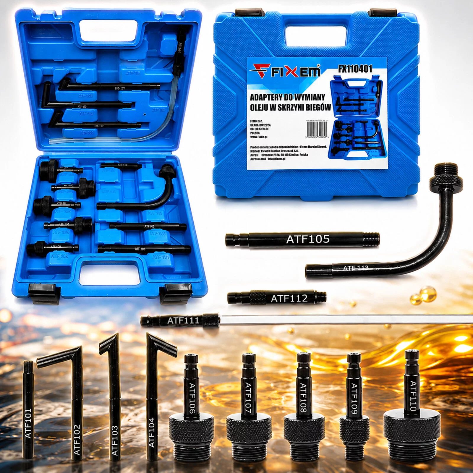 ADAPTERY DO WYMIANY OLEJU W AUTOMATYCZNEJ SKRZYNI BIEGÓW CVT DSG VAG ATF