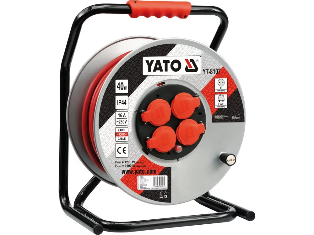 YT-8107 PRZEDŁUŻACZ 40M 3*2,5 BĘBEN