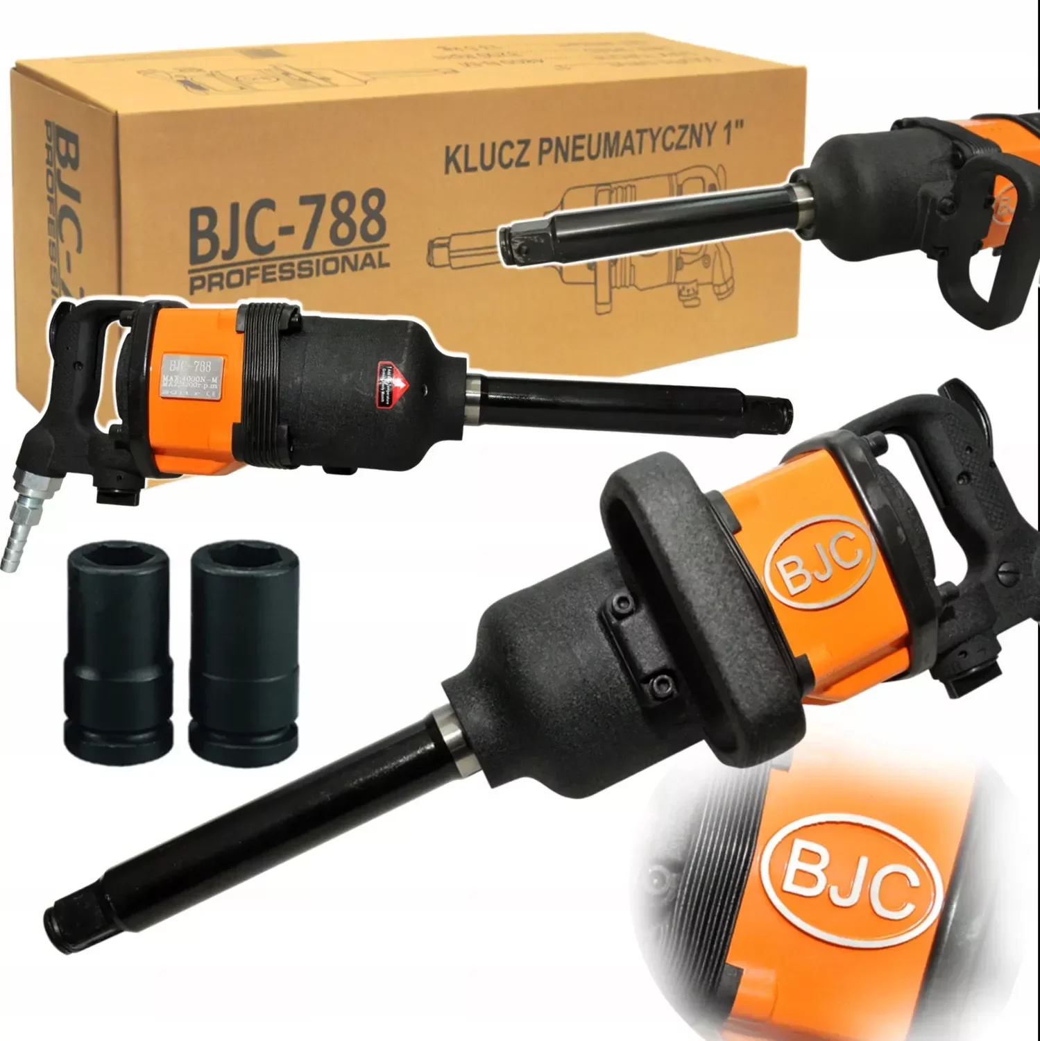 PNEUMATYCZNY KLUCZ UDAROWY BJC 1'' 4800NM NASADKI