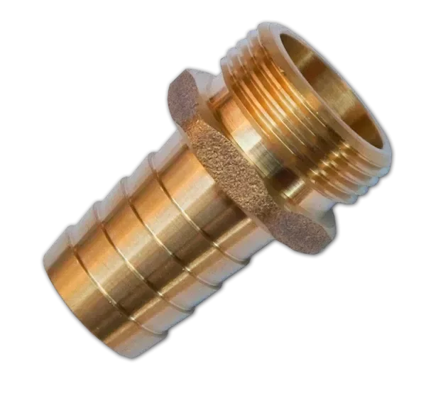 Nypel mosięzny na wąż 25mm gwint zewnętrzny 1"