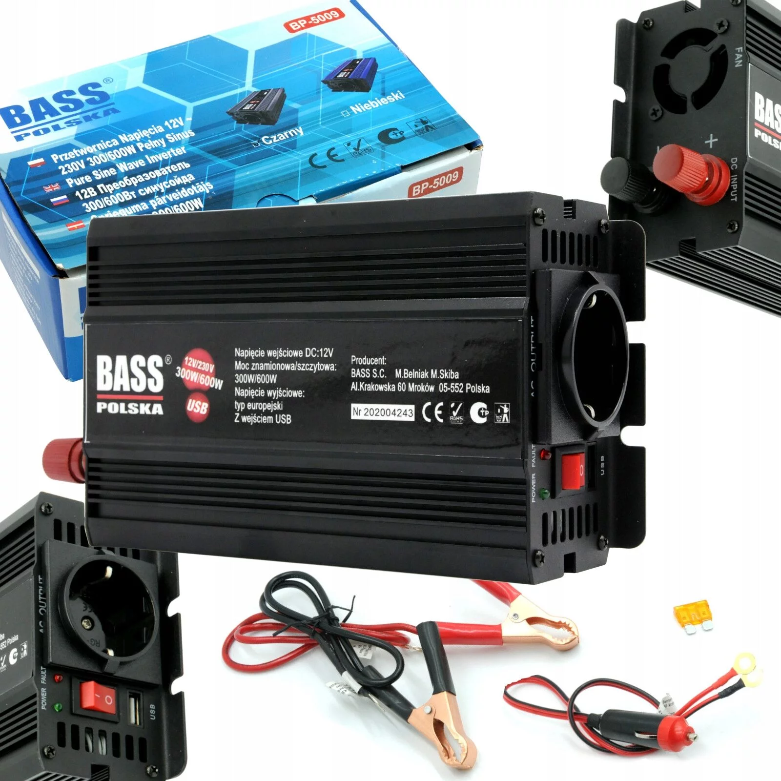 PRZETWORNICA NAPIĘCIA 300W/600W 12V pełen sinus